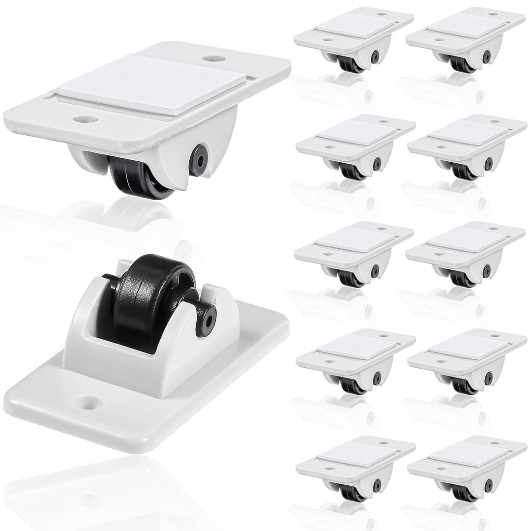 24 Pcs Self Adhesive Wheels Mini Fixed Wheels Caster Boxes Caster for Box Bottom Storage Rack DIY Toy Car Bin Storage(Classic Style)
