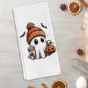 Halloween Ghost Kitchen Towels, Cute Ghost Boo Decorative Towels for Bar Kitchen Bathroom
