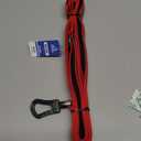 TwoEar 6FT 1IN Strong Red Dog Leash with 2 Padded Handles, Traffic Handle Extra Control, Comfortable Soft Dual Handle, Auto Lock Hook, Reflective Walking Lead for Small Medium and Large Dogs