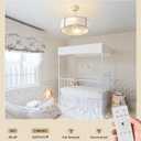 SYDACG 20" Caged Ceiling Fan with Lights, White Fandelier Chandelier Fan with Remote Control, 6 Speeds for Bedroom, Nursery, Living Room