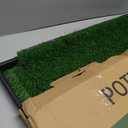 LOOBANI Dog Grass Pad with Tray Large Dog Litter Box, Indoor Potty for Apartment and Patio Training, with 2 Packs Fake Grass Pee Pads for Replacement (Tray Potty 23.6 * 35.5inch)