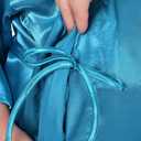 Children's Silk Stain Pure Kimono Wedding Dressing Gown Kimono Robes Bridal Lingerie Sleepwear (6, Blue)