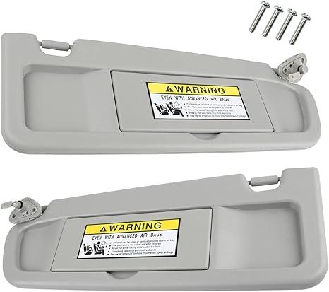Nakuuly Left Driver and Right Passenger Side Sun Visor Gray Compatible with Honda Civic 2006 2007 2008 2009 2010 2011 Replaces # 83280-SNA-A01ZC 83230-SNA-A01ZC