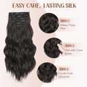 Clip in Hair Extensions for Women, Natural Chocolate Brown Extensions, 20 Inch 6PCS Hairpieces Long Wavy Soft Thick Hair Extensions Clip ins