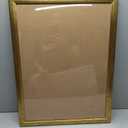 Wood 14x17 Frame Gold, Ornate Natural 17x14in Poster Picture Frame, Modern Golden 14 x 17inch Gallery Wall Photo Frame with HD Plexiglass, Horizontal Vertical Wall Mounting Display 1pcs
