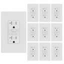 WEBANG 20Amp GFCI Outlet, Tamper Resistant/Weather Resistant Receptacle, Ground Fault Circuit Interrupter with LED Indicator, Screwless Wall Plate with Thinner Design, ETL Listed, Matte White, 6 Pack