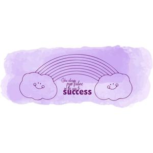 Children On The Way to Success Adorable Quote Wall Decal Decoration Beautiful Little Rainbow and Happy Clouds Wall Dcor Lasts Years and Easily Removable - Size: 40 in(W) x 16 in(H)