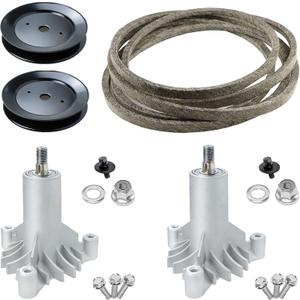 42 Inch Mower Parts 130794 Spindles Deck Rebuild Kit Fits for LT1000 LT2000 YTH1842 DYT4000 AYP Craftsman Poulan Husqvarna with 2 Pulleys 173436, 95" Deck Belt 144959