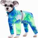 Dog Coats for Small Dogs, Polar Fleece Dog Pajamas Bodysuit, Puppy Onesies Tie Dye Jumpsuits, Dogs Warm Clothes Four-Legged, Doggie Fullbody Winter Jacket Vest, Large
