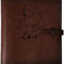 Photo Album 4x6 200 Photos, Genuine Leather Photo Albums with Writing Space with 30 Writing Paper, Travel Family Wedding Kids Graduation Baby Picture Album Scrapbook Photo Album (Dog) Labrador Gifts