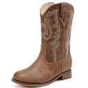 Motasha Boys Cowboy Boots Toddler Girls Boots Brown Cowgirl Boot for Girl Size 11 Little Big Kids Boot Western Riding Shoes Party Birthday (M7101 Brown 11)
