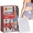 SunnyBay Heat Patches for Menstrual Cramp, Air-Activated Adhesive Heat Pads for Period, 130 F Warmth up to 8 Hours, Stick to Clothing Not Skin, 2.75 x3.5 inches, 10-Count