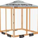 ShowyLive 10x10 Patio Umbrella Mosquito Netting with Zipper 4 Doors & 8 Weight Bag - Adjustable Polyester Mesh Bug Screen for Outdoor Umbrellas, Garden, Patio Tables (Brown)