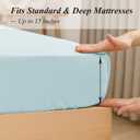 Twin Fitted Sheet Only - Premium 1800 Super Soft & Cozy Microfiber, Wrinkle, Fade, Shrinkage Resistant Deep Pocket Twin Size Fitted Bottom Sheet, Light Blue