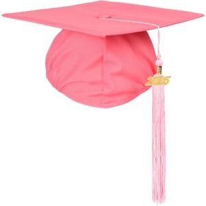 Newrara Graduation Unisex Matte Adult Graduation Cap with Tassel (Pink)