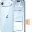 TAURI for iPhone Air Case, Camera Control Full Camera Protection, with Screen Protector, Military-Grade Protection Shockproof Phone Case for iPhone Air, Clear (B-Button Clear)