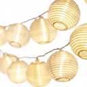 Cobus CozyHome Lantern String Lights Outdoor - 20 Lantern LEDs & 23 ft with 8 Modes | Warm White Outdoor Lampion String Lights Electric Lighting 23 ft Christmas Light