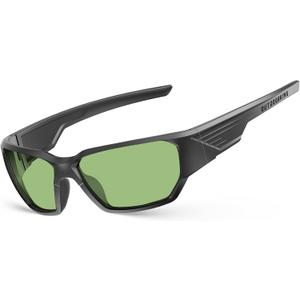 Men's Polarized Fishing Sunglasses, UV400 Wrap Around Sports Sunglasses, Floatable Anti-Glare Eyewear for Runing