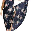 Fadalo Plus Size Spaghetti Strap Cover Up Beach Backless Wrap Long Dress Medium