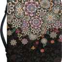 Suobstales Boho Mandala Flower Print Bible Cover for Women Men PU Leather Makeup Organizer Expand Brief Case Journal Case Christian Purses Handbags with Handle and Zippered, XL