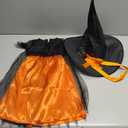 Toddler Halloween Orange Witch Costume Girls Kids Baby Halloween Costumes Witch Dress with Hat Outfit Cosplay Party, Size 110