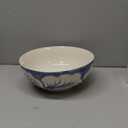 Maxdot Blue and White Bowl 10 x 5 Inch Large Hand Painted Stoneware Decorative Vase Bowl with Floral Chinoiserie Ceramic Design for Kitchen Centerpiece Creative Home Decor