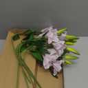 Artificial Lilies 6PCS 26.7" Silk Lily Flowers with 12 Heads Fully Bloomed Lilies and 18 Buds, Long Stem Faux Lilies for Home Party Wedding Easter Decor(Light Purple)