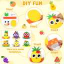24 Sets Summer Fruits Headband Craft Kits DIY Fruit of The Spirit Paper Hat Crown with Strawberry Cutouts Back to School Art Stickers Craft for Kid Holiday Party Favor Supplies School Home Activity