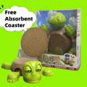 Turtle Cup Holder Funny, 3D Printed Turtle Coaster with Additional Table Coasters for Drinks, Funny Coasters Gift for Women, Green