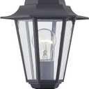 WISBEAM Outdoor Post Light, Pole Lantern, E26 Base 60W Max, Aluminum Housing Plus Glass, Wet Location Rated, ETL Qualified, Bulbs not Included, Black (1 Pack)