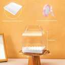 10Pcs Clear Cake Boxes with 10 Stickers and 1 Roll Ribbon Transparent Cake Carriers Plastic Cupcake Candy Food Storage Box for Home Wedding Birthday Party Favors Decor,5.5"X5.5"