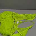 Lilosy Sexy Fishnet Sheer Underwire Rave Outfits Top Bra Panty 3 Piece Lingerie Set, XXL