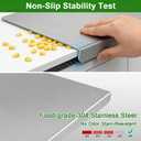 L-Shaped Stainless Steel Cutting Board for Kitchen,Small Cutting Boards 15x11 Inch Non-Slip Dishwasher Safe Double-Sided Use for Suitable for Meat, Fruits, Vegetables, BreadBaking