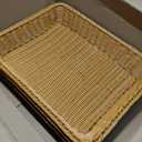 Irenare 6 Pack Wicker Bread Basket 17.7 Inch Woven Bread Serving Baskets for Gifts Poly Rattan Fruit Tabletop Food Trays for Display Vegetables Restaurant Kitchen Snacks