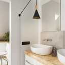 Modern plug in Pendant Light with cord, Adjustable chandelier hanging lamps that plug into wall outlet for Kitchen Island, Bedroom, Living room, Dining Room, Contemporary wall Dcor, Funnel Pendant Light Black