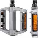 Mountain Bike Pedals 9/16 Inch - Bicycle Flat Pedals with Reflectors - Lightweight Aluminum Alloy Wide Platform Pedals for Mountain Bike, BMX, Road Bike Pedals