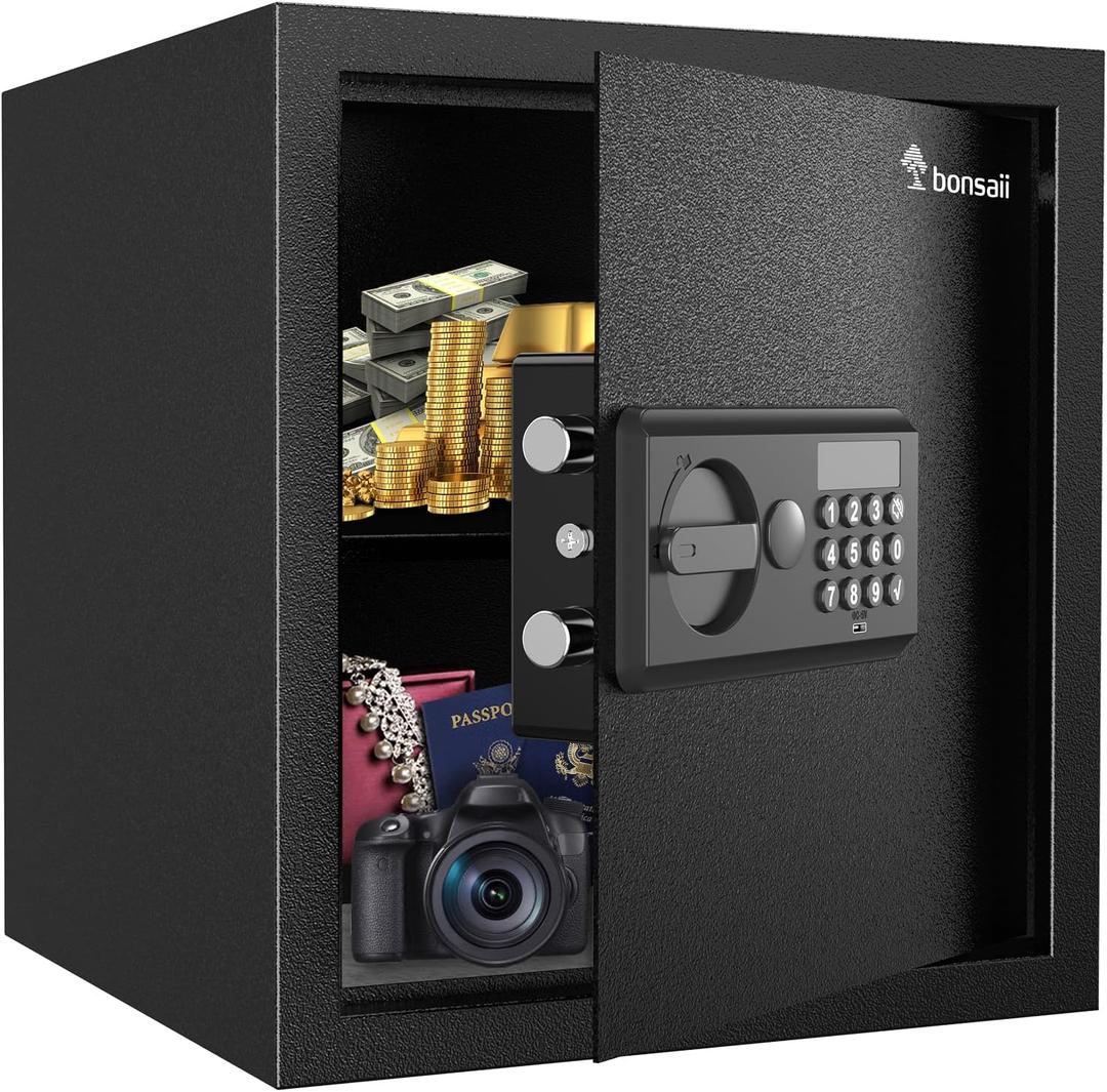 Bonsaii Security Safe Box With Keypad Lock 1.2 Cu.Ft for Cash Jewelry Home