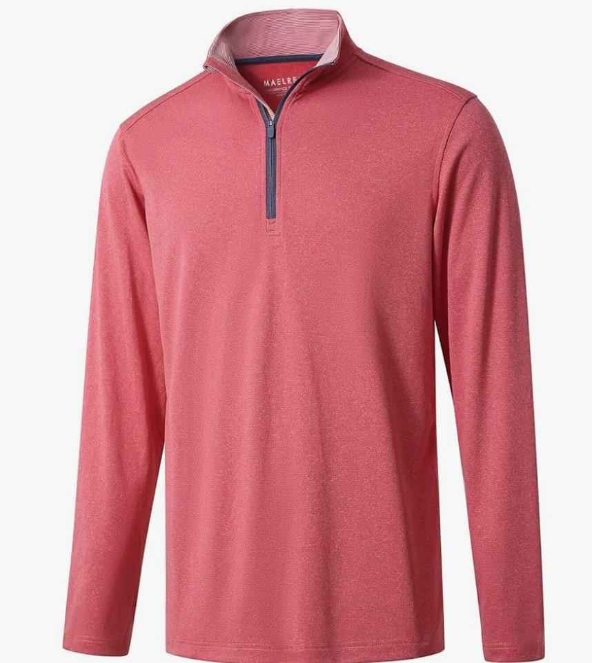 M MAELREG Quarter Zip Golf Pullover Men Dry Fit Long Sleeve Performance Wicking Mock Neck 1/4 Zip Pullover Mens Sweatshirt, L