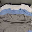 4 Packs Women's Short Sleeve Workout T Shirt Side Slits Curved Hem V Neck Breathable Exercise Tops Quick Dry UV Tee (Large)