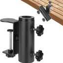 Lalafancy Umbrella Clamp Clip Stand, Patio Umbrella Holder for Deck Railing fit Balcony Square Railings Mount Attaches to Fence Post Bleachers Benches Tailgate Outdoor, 360Full-Angle Rotation & Tilt