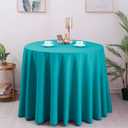 Hiasan Round Tablecloth 120 Inch - Waterproof Stain Resistant Spillproof Polyester Fabric Table Cloth for Dining Room Kitchen Party, Turquoise