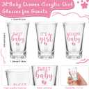 Pickmesh 96 Pcs Baby Shower Party Favors for 24 Guest, Boy or Girl Shot Glasses Gifts, Bottle Openers, Thank You Tags, Organza Bags Baby Shower Prizes for Guest Return Gifts Gender Reveal Party(Pink)
