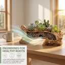 Hiceeden Artificial Driftwood Succulent Planter, Resin Tree Stump Sculpture Rustic Cactus Flower Pot for Herb, Strawberry, Small Plants, Natural Color Drainage Hole, 14.6" L x 4.3" W x 5.1" H