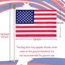 American Flags on Stick, 12 Pcs 8x12 Inch Small US Wood Stick Flags with Kid-Safe Spear Top, Memorial Day Decorations, Patriotic Decorations, 4th of July, 250th Anniversary, Parades