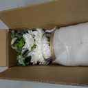 Faux Flowers with Vase,Artificial Silk Flowers in Vase, Fake Plant Eucalyptus and Willow,Flower Arrangement for Home Farmhouse kitchen Dining Table Centerpiece Decorations Coffee Table Decor (White)