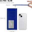 XEYOU Women Slim Rfid Blocking Credit Card Case Holder Wallet Zip ID Case Wallet Small Compact Leather Wallet Coin Purse (Blue)