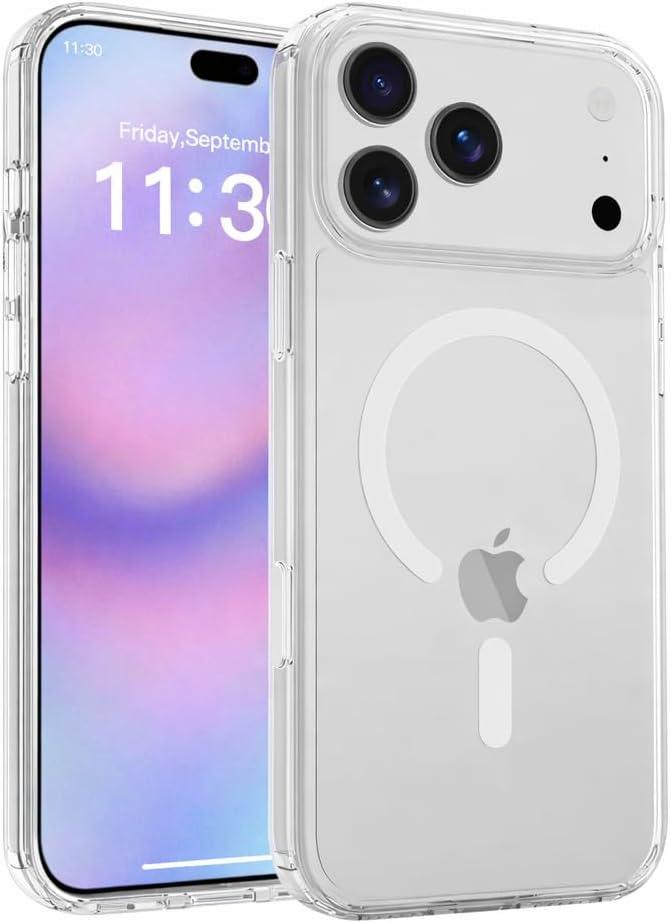 ZYGNAL Slim Case for iPhone 17 Pro – Compatible with MagSafe, Clear Acrylic Back + TPU Bumper, Strong Magnetic Lock, Camera Control Button Cover, Shock-Absorbent Slim Protection