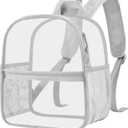 Oraben Clear Backpack for Stadium Events Clear Bag Large Stadium Backpack Waterproof 12x6x12 for Concert Sport Work (Sliver)