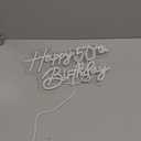 Happy 50th Birthday Neon Sign For Birthday Party16.5"*10.5" Neon Happy Birthday Led Neon Light For Party Backdrop Wall Decor With Dimmable Switch Birthday Light Up Sign Birthday Gift