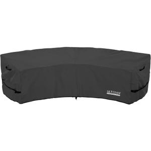 ULTCOVER Patio Curved Sofa Cover Waterproof for 3-4 Seater Outdoor Sectional Furniture Couch 126"(Back Arc Length) / 82"(Front Arc Length) x 32"(Deep), Black